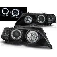 2 Phares avant BMW Série 3 E46 01-05 - Angel Eyes LED - Noir