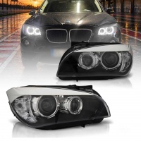 2 Phares avant BMW X1 E84 Angel Eyes DEPO V2 LED 09-12 - Noir