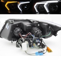 2 Phares xenon BMW Serie 3 E90 E91 LCI Angel Eyes LED 09-11 - look Iconic 2 - Chrome