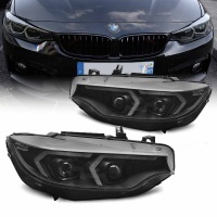 2 Phares xenon BMW Serie 4 F32 F33 Angel Eyes look iconic - 13-17 - Noir