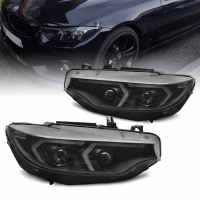 2 Phares xenon BMW Serie 4 F32 F33 Angel Eyes look iconic - 13-17 - Noir