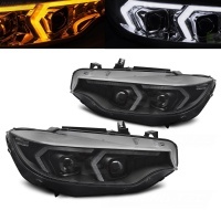 2 Phares xenon BMW Serie 4 F32 F33 Angel Eyes look iconic - 13-17 - Noir