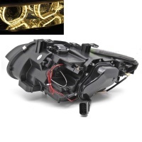2 Phares xénon BMW Serie 3 E92 E93 Coupe Angel Eyes jaune U-LTI 05-10 - Chrome