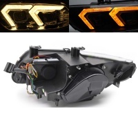 2 Phares xénon BMW Serie 3 E92 E93 LCI Angel Eyes jaune iconic 10-13 - Chrome