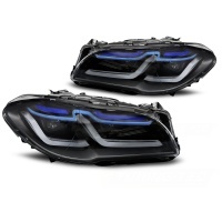 2 Phares avant BMW Série 5 F10 / F11 LCI 2013-2016 - Full LED DRL - Noir