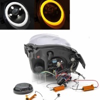 2 Phares Mini Cooper F55 F56 F57 - 14-17 - Noir Brillant
