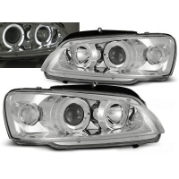 2 Phares avant Peugeot 106 Angel Eyes 96-03 - Chrome