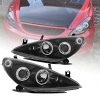 2 Phares avant Peugeot 307 01-05 Angel Eyes blanc - Noir