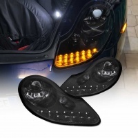 2 Phares Porsche Boxster 986 - 911 996 cligno LED - 96-04 - Noir Brillant