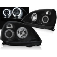 2 Phares avant Renault Clio 2 01-05 Angel Eyes CCFL - Noir