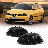2 Phares SEAT Ibiza 6L - 02-08 - Devil eyes LED - Noir