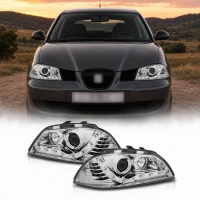 2 Phares SEAT Ibiza 6L - 02-08 - Dragon LED - cligno led - Chrome
