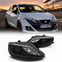 2 Phares SEAT Ibiza 6J 08-12 - LED - Noir