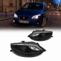2 Phares SEAT Ibiza 6J 08-12 - LED clignotant LED - Noir