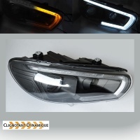 2 Phares avant VW Scirocco Devil  LED dynamiques 08-14  - Noir