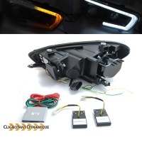 2 Phares avant VW Scirocco Devil  LED dynamiques 08-14  - Noir