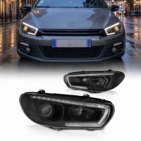 2 Phares avant VW Scirocco Devil  LED dynamiques 08-14  - Noir