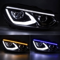 2 Phares halogene VW GOLF 6 fullLED 08-13 look facelift G8 silver - dynamiques