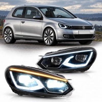 2 Phares halogene VW GOLF 6 fullLED 08-13 look facelift G8 silver - dynamiques