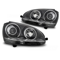 2 Phares avant VW golf 5 style GTI - Noir Chrome