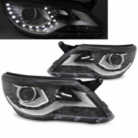 2 Phares halogene VW Tiguan 07-11 - Devil LED - Noir Chrome