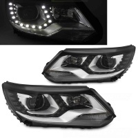 2 Phares halogene VW Tiguan 11-15 - Devil LED - Noir Chrome