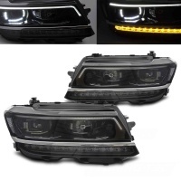 2 Phares VW Tiguan 15-20 - fullLED - Noir Chrome