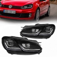 2 Phares avant VW Golf 6 08-13 - Full LED DRL Silver - Clignotants dynamiques
