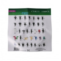 Kit clips de fixation auto Road-Teq 1180 pièces avec outils de démontage