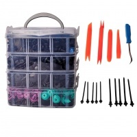 Kit clips de fixation auto Road-Teq 1180 pièces avec outils de démontage
