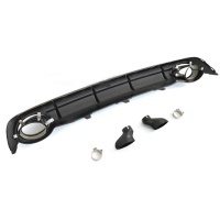 Diffuseur arriere AUDI A6 C7 10-14 - Look RS6 - Noir Brillant
