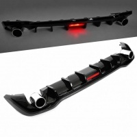 Diffuseur arrière look F1 noir brillant avec LED et double sortie pour VW Golf 8 19-24