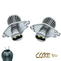 Pack Ampoule LED 25Watts anneaux LUXE V2 angel eyes BMW E90 E91 LCI - Blanc