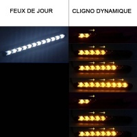 2 feux de jour - bandes flexibles - 18cm - dynamiques - Blanc Pur