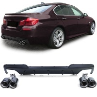 Kit Diffuseur Echappement BMW serie 5 F10 F11 - 4 tubes carbone - Mat