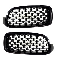 Grilles calandre BMW Serie 3 F30 F31 11-18 look Diamant - Noir Brillant