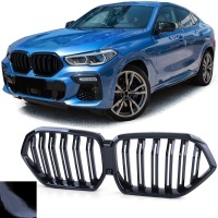 Grille calandre BMW Serie X6 G06 19-23 - look M - Noir Brillant