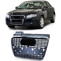 Grille calandre Audi A4 B7 04-08 - noir chrome - look sline - PDC