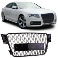 Grille calandre Audi A5 07-11 - look RS5 - Noir Laqué PDC