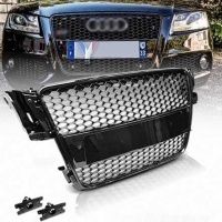 Grille calandre Audi A5 07-11 - look RS5 - Noir Laqué