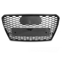 Grille calandre Audi A7 C7 4G 10-14 - Noir brillant logo - look RS7