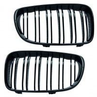 Grilles calandre BMW Serie 1 E81  E87 LCI 08-11 - Noir brillant - look M