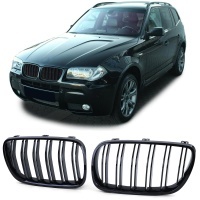 Grilles calandre BMW X3 (E83) 06-11 - Noir look M 6 lames
