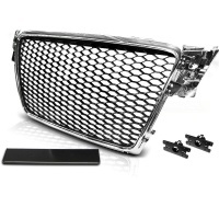 Grille calandre Audi A4 B8 08-11 - Chrome - look RS4
