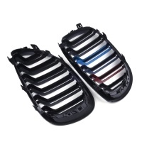 Grilles calandre BMW Serie 5 E60 E61 03-10 look couleur M - Noir Brillant