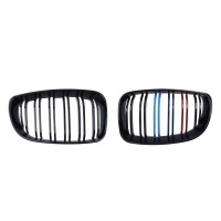 Grilles calandre BMW Serie 1 E81 E87 LCI  08-11 look couleur M - Noir brillant