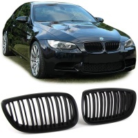 Grilles calandre BMW Serie 3 E92 E93 07-10 - look M3 - Noir mat
