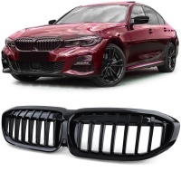Grilles calandre BMW Serie 3 G20 G21 look mperf - 18-22 - Noir Brillant