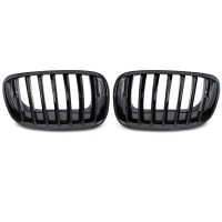Grilles calandre BMW X5 E70 - X6 E71 07-13 - Noir Brillant look Mperf