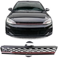 Grille calandre VW Golf 7.5 phase 2 (VII) 17-20 - look GTI - Noir brillant